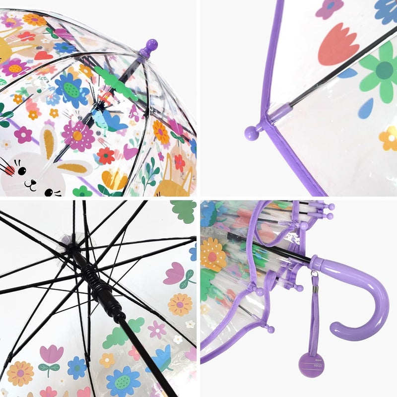 RONIARE Kids Umbrella Clear Bubble Umbrellas for Rain,Safety Dome Windproof Umbrella for Kid Girls and Boys - Image 3